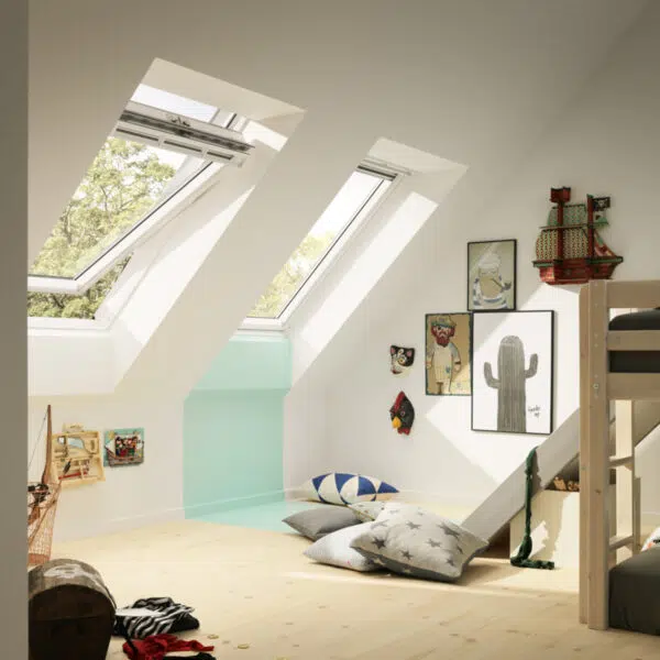 White Painted Laminated Centre-Pivot Roof Window