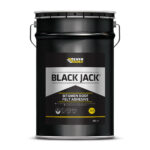 This image displays the front of the product which is a Everbuild Black Jack 904 Roof Felt Adhesive - 25 Litre