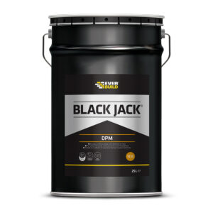 This image displays the front of the product which is a Everbuild Black Jack 908 DPM – 25 Litre