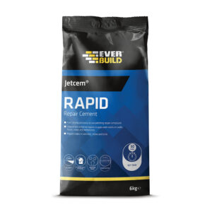 This image displays the front of the product which is a Everbuild Jetcem Rapid Repair Cement – 6kg