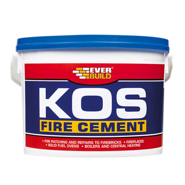 This image displays the front of the product which is a Everbuild KOS Fire Cement Buff – 12.5kg