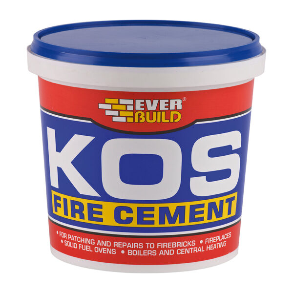 This image displays the front of the product which is a Everbuild KOS Fire Cement Buff – 2kg