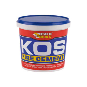This image displays the front of the product which is a Everbuild KOS Fire Cement Buff – 500g