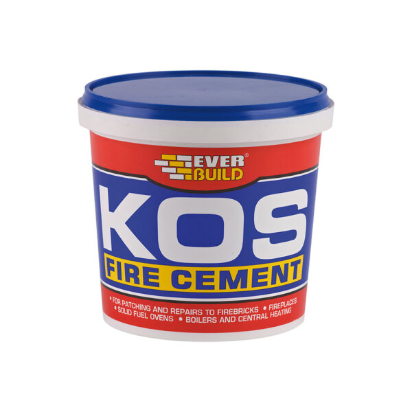 This image displays the front of the product which is a Everbuild KOS Fire Cement Buff – 500g