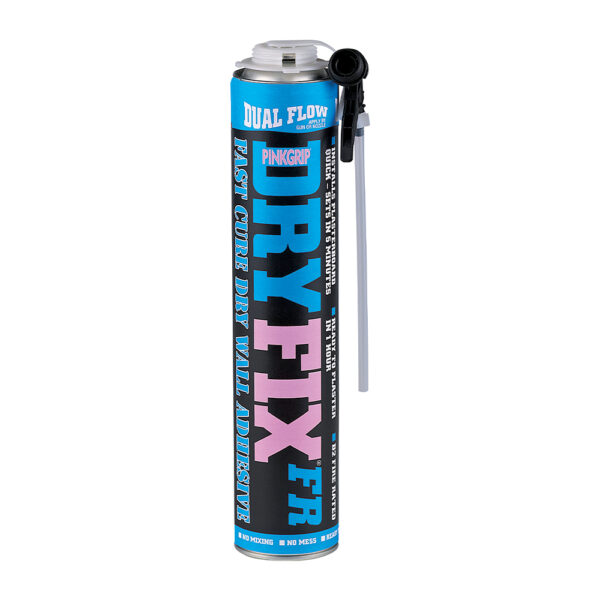 This image displays the front of the product which is a Everbuild Pinkgrip Dryfix FR – 750ml