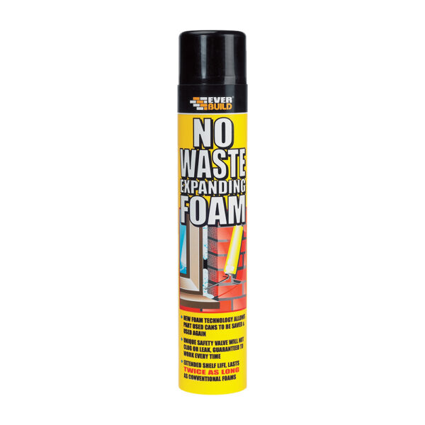 This image displays the front of the product which is a Everbuild No Waste Foam – 750ml