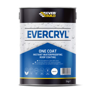 This image displays the front of the product which is a Everbuild Evercryl One Coat – 5kg White