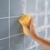 This image displays the Everbuild Forever White Powder Wall Tile Grout – In Application