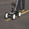 This image displays the Everbuild Surveyline Marking Paint – 700ml In Application