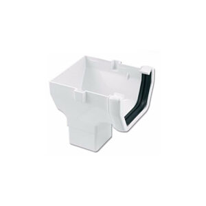 FloPlast Square Line Stopend Outlet, White – 114mm x 65mm