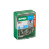 This image displays the front of the product which is a Spax T-Star Plus Raised Countersunk Wirox Coated Screws - 4.5x35