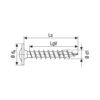 This image displays the diagram for the product which is a Spax T-Star Plus Washer-Head Wirox Coated Screws