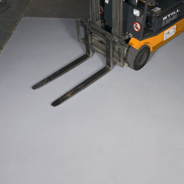 This image displays the Everbuild Floor Paint - Matt Grey 5 Litre In Applicatin