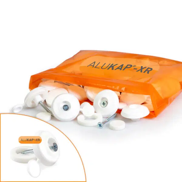 This image displays the front of the product which is a Alukap-XR Fixing Buttons