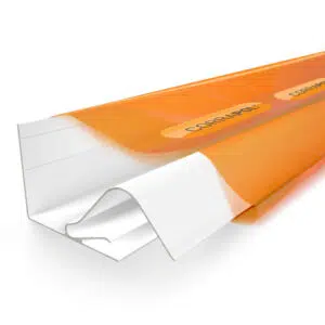 This image displays the front of the product which is a Corrapol Rock n’ Lock Wall Flashing - White