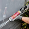 this image displays the Everflex Premium 145 Butyl Rubber Sealant - Grey 300ml Being applied externally