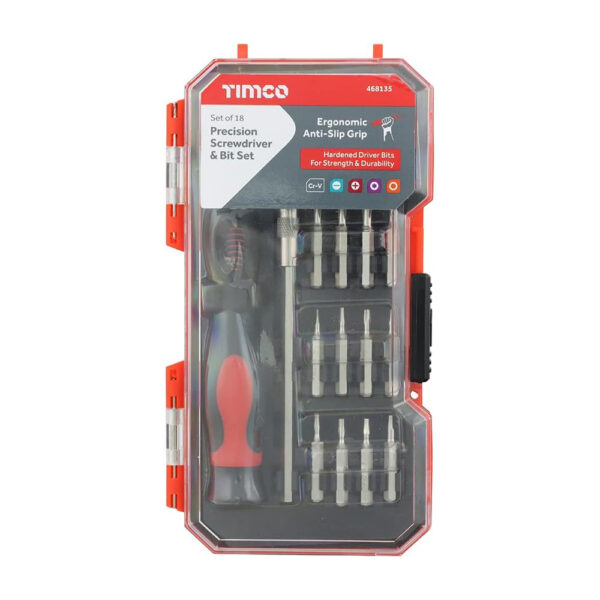 TIMCO Precision Screwdriver Bit Set -18 Pieces
