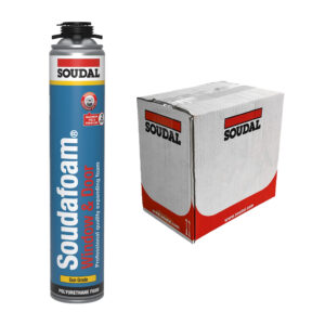 This image displays the front of the product which is a Soudal Soudafoam Window & Door Gun Grade – 750ml (Box of 12)