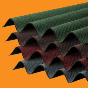 This image displays the front of the product in different colours, the product is Corrapol-BT Corrugated Bitumen Sheet - 930 x 1000mm