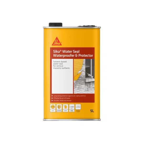 This image displays the front of the product which is a Sika Water Seal & Waterproof Protector - 5 Litre