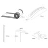 This image displays the product's diagram showing the dimensions of the product.