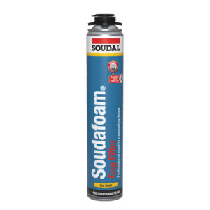 This image displays the front of the product which is a Soudal Soudafoam Gap Filler Gun Grade – 750ml