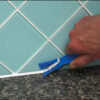 This image displays the Everbuild Seal Rite Strip & Smooth Out Twin Pack in application