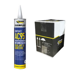 This image displays the front of the product which is a Everflex Contract AC95 Intumescent Sealant & Adhesive - White 900ml (Box of 12)