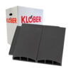 This image displays the front of the product which is a Klober Profile-Line Twin Plain Tile Vent - Slate Grey KG9861-0429 (Box of 10)
