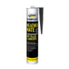 This image displays the front of the product which is a Everbuild Weather Mate Gap Filler & Adhesive - Black 295ml