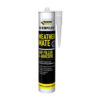This image displays the front of the product which is a Everbuild Weather Mate Gap Filler & Adhesive - Clear 295ml