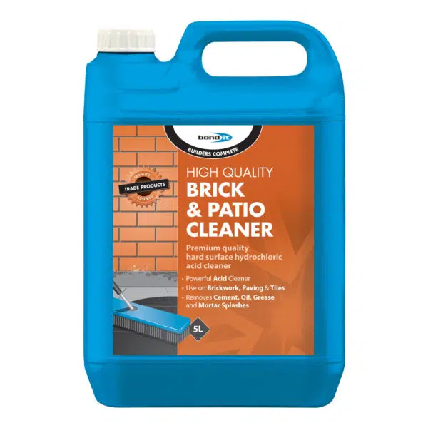 This image displays the front of the product which is a Bond It Brick & Patio Cleaner - Clear 5L