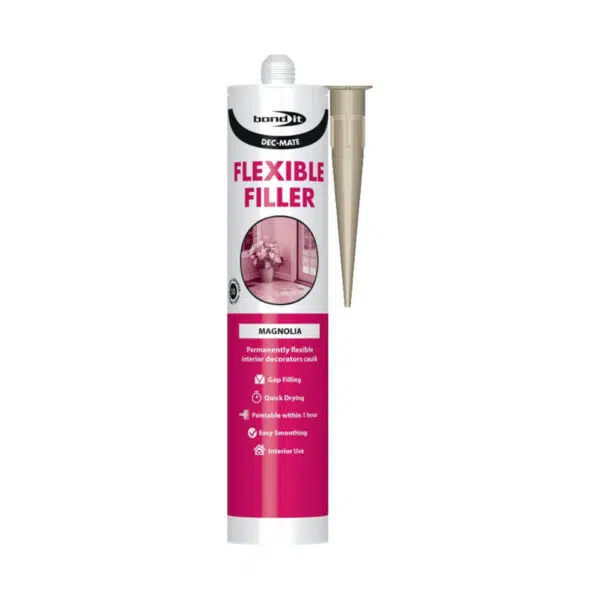 This image displays the front of the product which is a Bond It Dec-Mate Decorators Caulk - Magnolia EU3