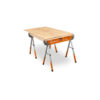 This image displays the front of the product which is a BORA PM-4550 Speedhorse XT. This image shows it in an application of holding a plank of wood between two speedhorses