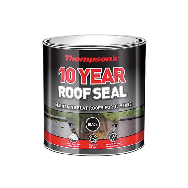 This image displays the front of the product which is aThompson's 10 Year Roof Seal - 1L Black