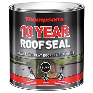 This image displays the front of the product which is a Thompson's 10 Year Roof Seal - 4L Black