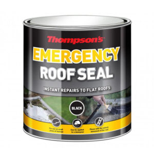 This image displays the front of the product which is a Thompson's Emergency Roof Seal - Black 2.5L