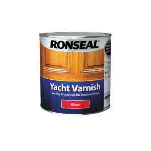 This image displays the front of the product which is a Ronseal Exterior Yacht Varnish - Gloss 2.5L