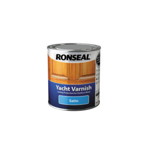 This image displays the front of the product which is a Ronseal Exterior Yacht Varnish - Satin 1L
