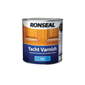 This image displays the front of the product which is a Ronseal Exterior Yacht Varnish - Satin 2.5L