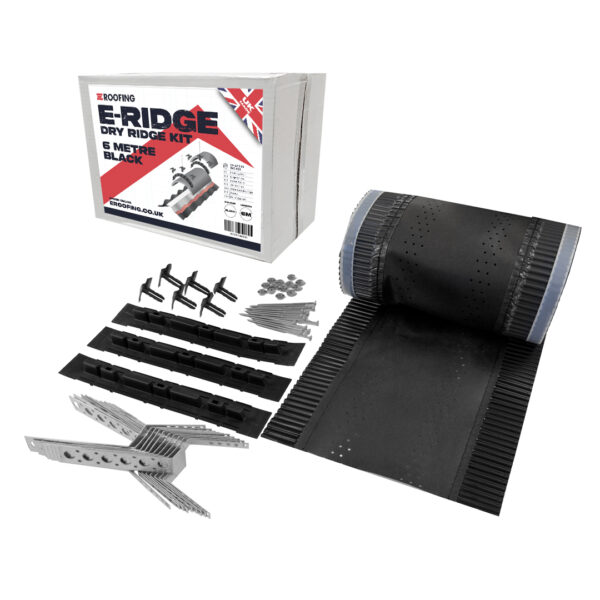 84 x ERidge Dry Fix Ridge System Black – 6m Kit