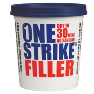 This image displays the front of the product which is a Everbuild One Strike Filler - White 2.5L