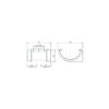 This image displays the diagram for the product FloPlast Half Round Union Unit - Diagram