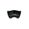 This image displays the front of the product which is a FloPlast's Black Round Gutter 135° - Black