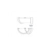 This image displays the diagram for the product FloPlast's Round Gutter 135° -
