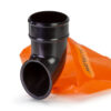 This image displays the front of the product which is a Aluflow Downpipe Shoe Black