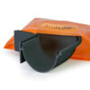 This image displays the front of the product which is a Aluflow Gutter Deepflow 90 Deg External Angle Grey