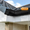 This image displays the Aluflow Gutter Deepflow 90 Deg Internal Angle In Application
