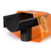 This image displays the front of the product which is a Aluflow Gutter Deepflow Running Outlet Black