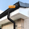 This image displays the Aluflow Gutter Deepflow Union In Application